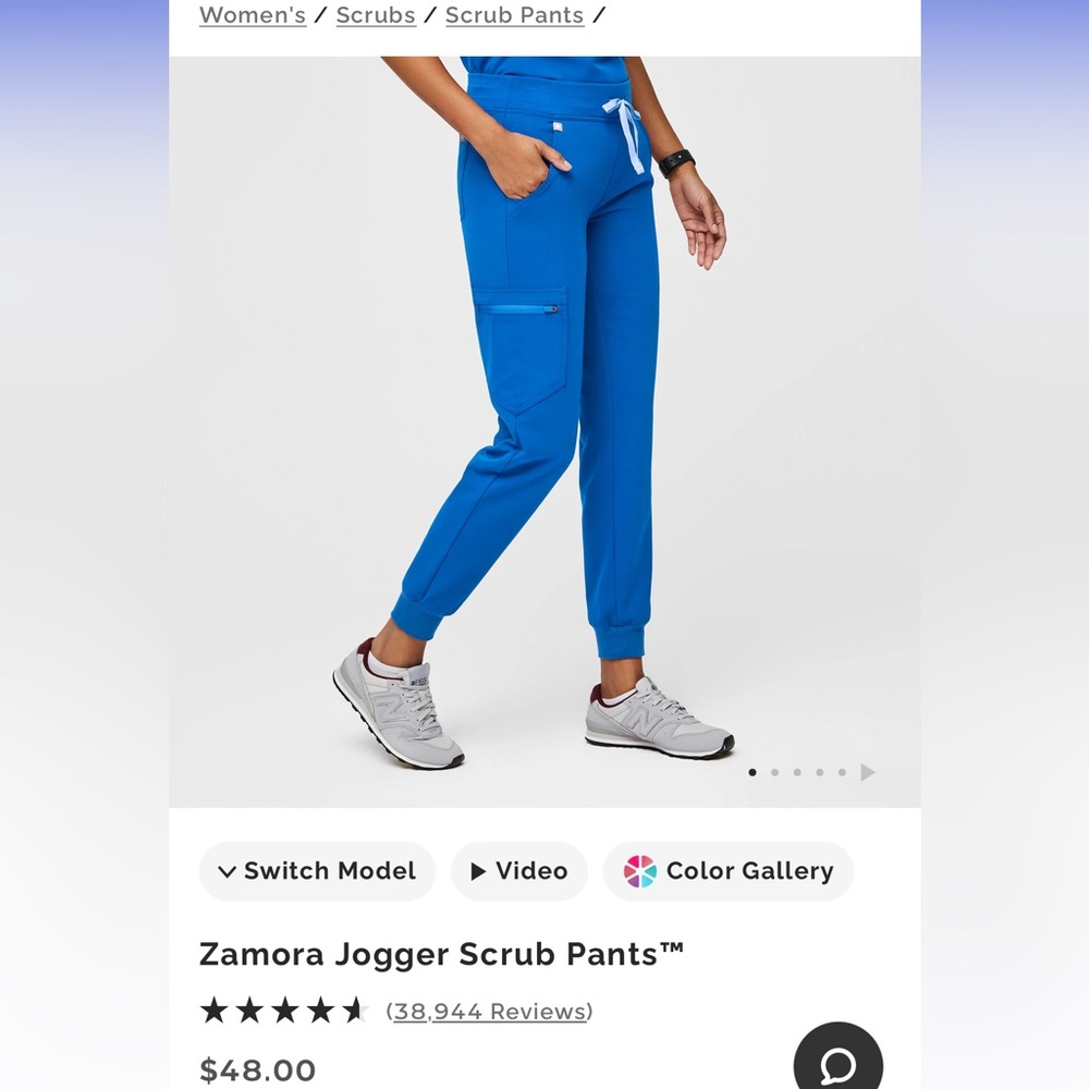 Figs Royal Blue Scrub Set, Shirt and Pants, Size Small, Technical Collection - Picture 12 of 14